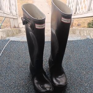 Hunter Black Tall Rain Boots